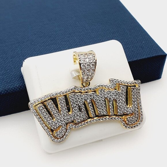 "14K Gold Plated Cubic Zircon Pendant, EVBRS396 - Picture 3 of 9